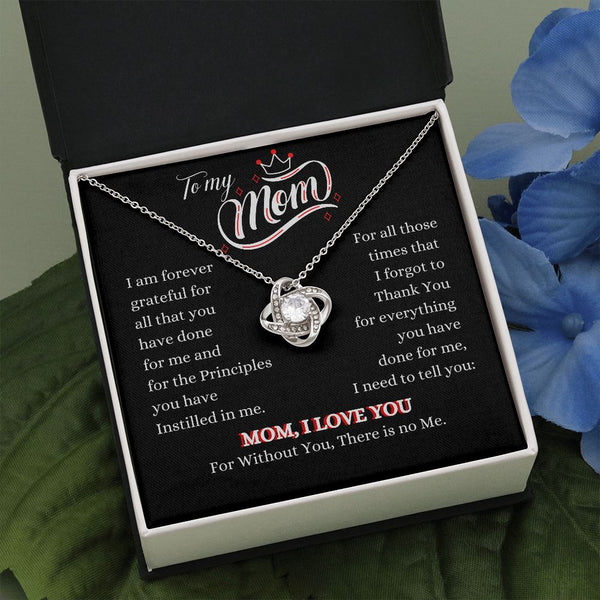 To my Mom - Mom I Love you - The Love Knot Necklace Jewelry ShineOn Fulfillment Two Toned Box 