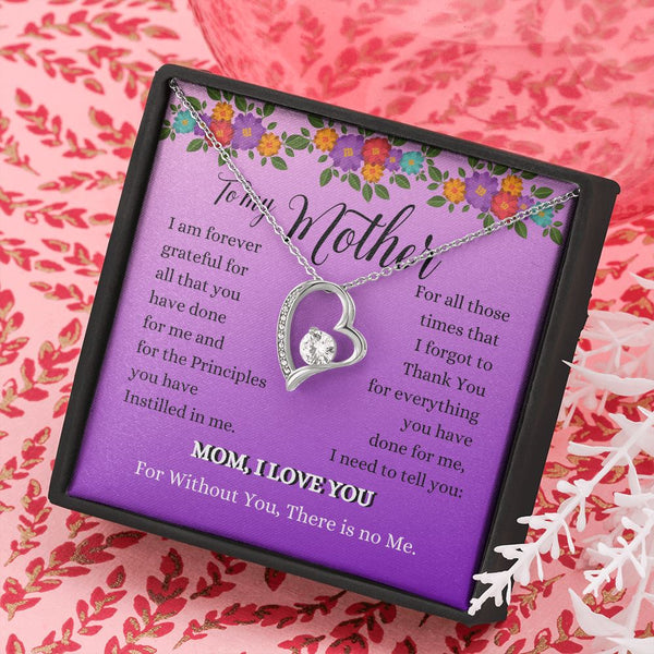 To my Mother - For all those times that... - Forever Love Necklace Jewelry ShineOn Fulfillment 14k White Gold Finish Standard Box 