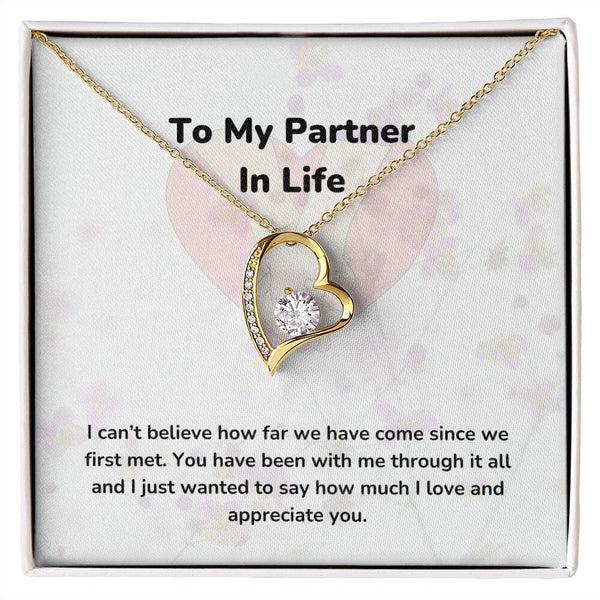 To My Partner In Life - Forever Love Necklace - Jewelry ShineOn Fulfillment 18k Yellow Gold Finish Standard Box (FREE) 