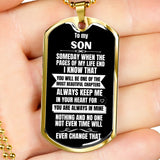 To my Son - Someday when the pages of my life end I Know - Military Chain BLACK (Silver or Gold) Jewelry ShineOn Fulfillment 
