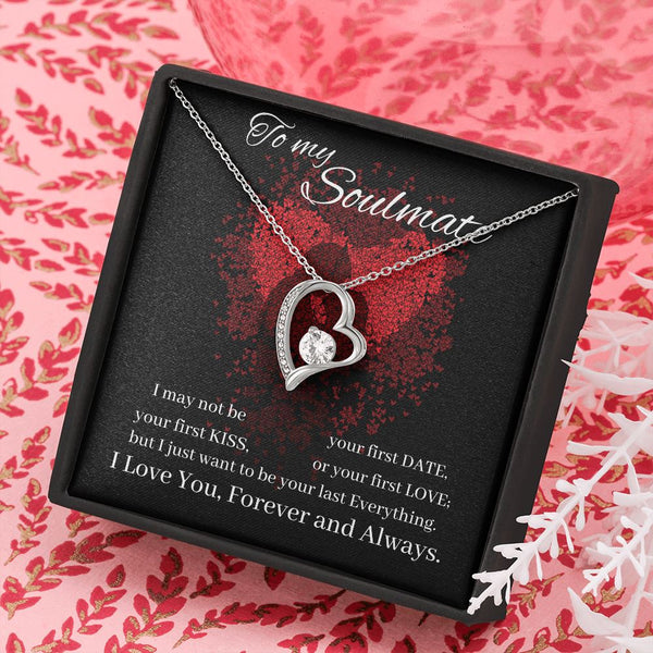 To my Soulmate - Forever Love Necklace Jewelry ShineOn Fulfillment 14k White Gold Finish Standard Box 