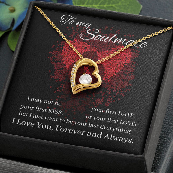 To my Soulmate - Forever Love Necklace Jewelry ShineOn Fulfillment 18k Yellow Gold Finish Standard Box 