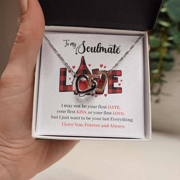 To My Soulmate - Interlocking hearts Necklace Jewelry ShineOn Fulfillment Two Toned Box 