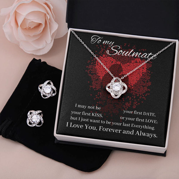 To my Soulmate - Love Knot Earring & Necklace Set! Jewelry ShineOn Fulfillment Standard Box 