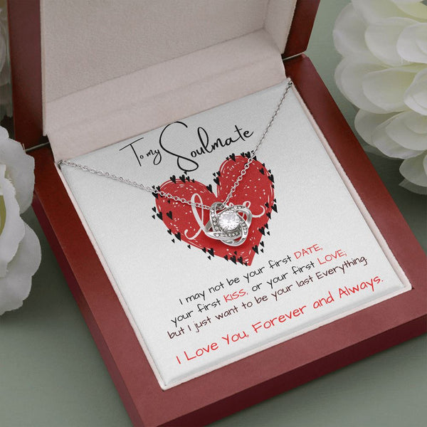 To My Soulmate - The Love Knot Necklace Jewelry ShineOn Fulfillment Mahogany Style Luxury Box (w/LED) 