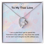 To My True Love - Forever Love Necklace - Jewelry ShineOn Fulfillment 14k White Gold Finish Standard Box (FREE) 