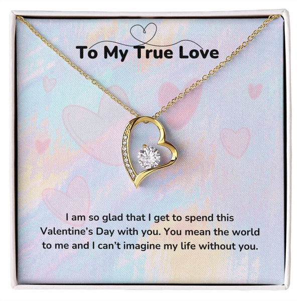 To My True Love - Forever Love Necklace - Jewelry ShineOn Fulfillment 18k Yellow Gold Finish Standard Box (FREE) 