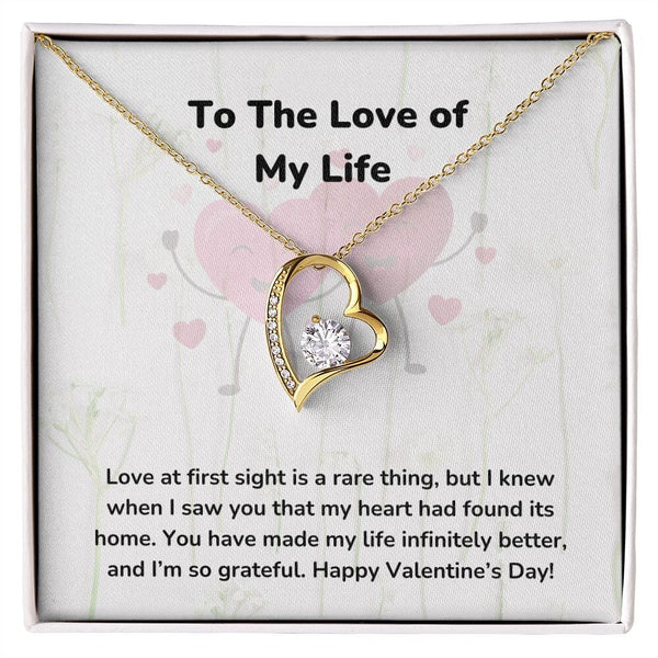 To The Love of My Life - Forever Love Necklace - Jewelry ShineOn Fulfillment 18k Yellow Gold Finish Standard Box (FREE) 