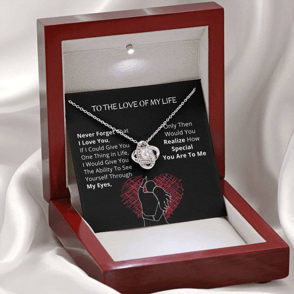 To The LOVE of My Life - LoveKnot Necklace Jewelry ShineOn Fulfillment 