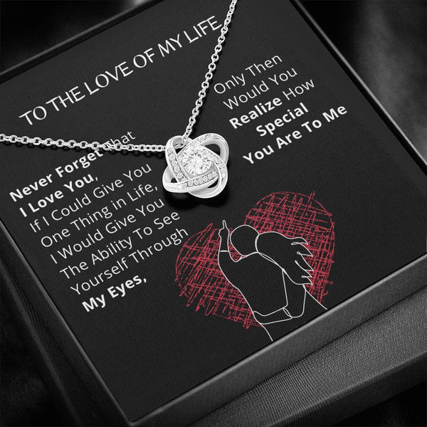 To The LOVE of My Life - LoveKnot Necklace Jewelry ShineOn Fulfillment Standard Box 