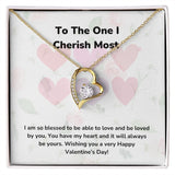 To The One I Cherish Most - Forever Love Necklace - Jewelry ShineOn Fulfillment 18k Yellow Gold Finish Standard Box (FREE) 