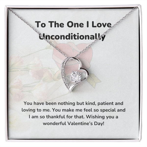 To The One I Love Unconditionally - Forever Love Necklace - Jewelry ShineOn Fulfillment 14k White Gold Finish Standard Box (FREE) 