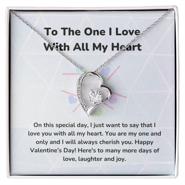 To The One I Love With All My Heart - Forever Love Necklace - Jewelry ShineOn Fulfillment 14k White Gold Finish Standard Box 