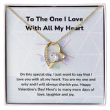 To The One I Love With All My Heart - Forever Love Necklace - Jewelry ShineOn Fulfillment 18k Yellow Gold Finish Standard Box 