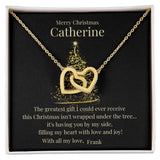 A Heartfelt Christmas Gift - Interlocking Hearts Necklace for Someone You Love Jewelry ShineOn Fulfillment 18K Yellow Gold Finish Standard Box 