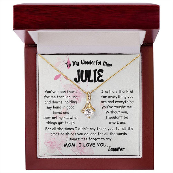 Alluring Beauty Personalized Necklace – A Signature Gift for Mom Jewelry/AlluringBeauty ShineOn Fulfillment 18K Yellow Gold Finish Luxury Box 