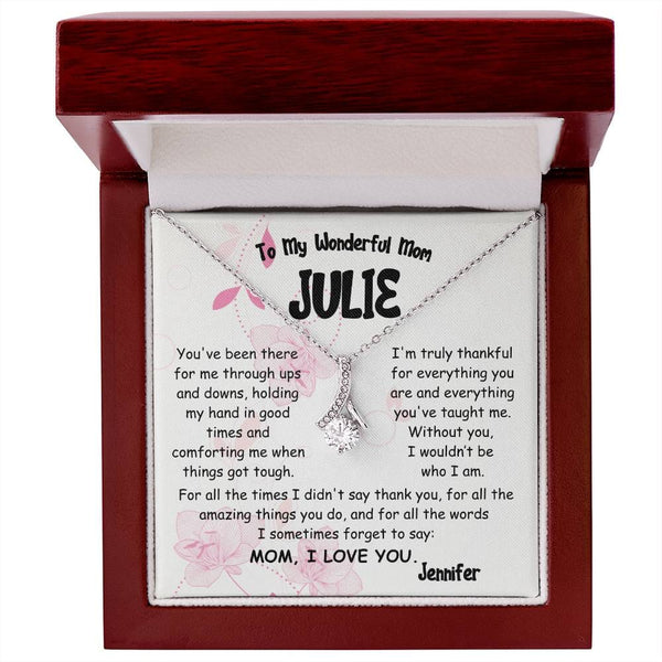 Alluring Beauty Personalized Necklace – A Signature Gift for Mom Jewelry/AlluringBeauty ShineOn Fulfillment White Gold Finish Luxury Box 