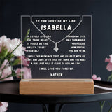 An Unforgettable Gift this Christmas: Personalized LED Acrylic Keepsake with Alluring Beauty Necklace Jewelry ShineOn Fulfillment LED Corded Base 14K White Gold Finish 
