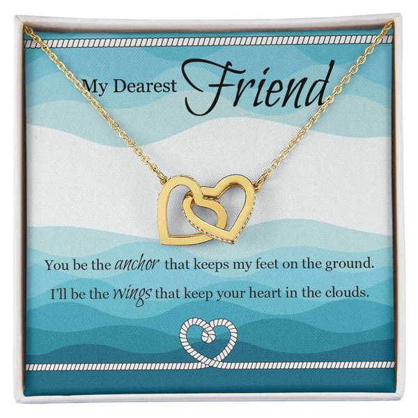 Anchor & Wings Interlocking Hearts Necklace: Symbolize Your Unbreakable Bond Jewelry/InterlockingHearts ShineOn Fulfillment 