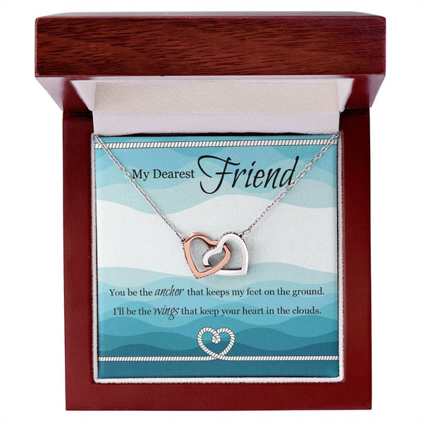 Anchor & Wings Interlocking Hearts Necklace: Symbolize Your Unbreakable Bond Jewelry/InterlockingHearts ShineOn Fulfillment 