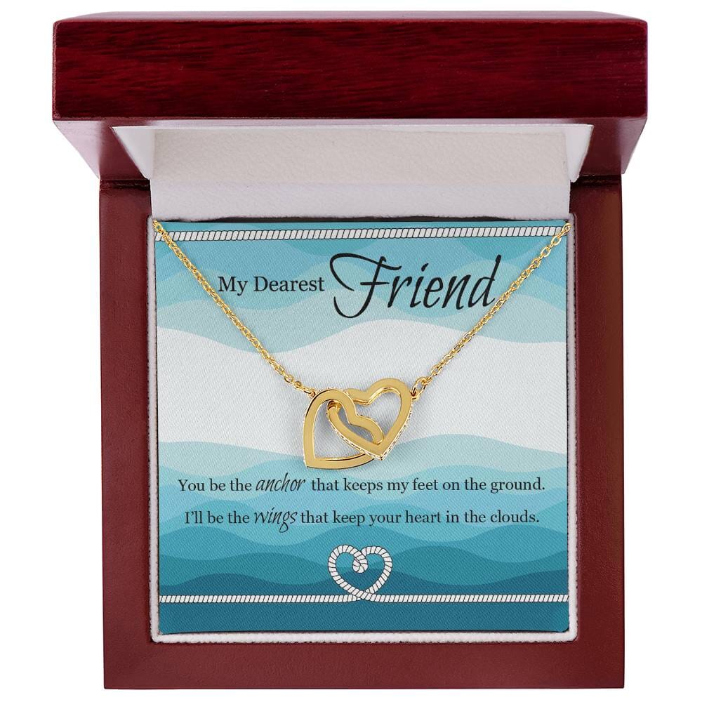 Anchor & Wings Interlocking Hearts Necklace: Symbolize Your Unbreakable Bond Jewelry/InterlockingHearts ShineOn Fulfillment 