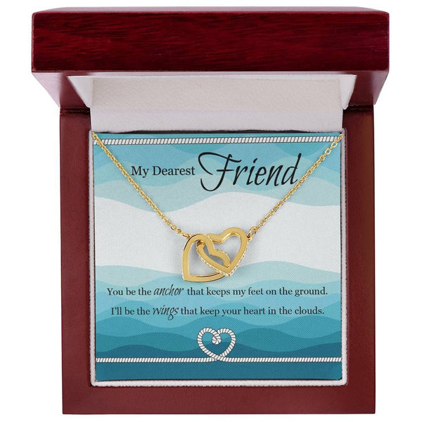 Anchor & Wings Interlocking Hearts Necklace: Symbolize Your Unbreakable Bond Jewelry/InterlockingHearts ShineOn Fulfillment 