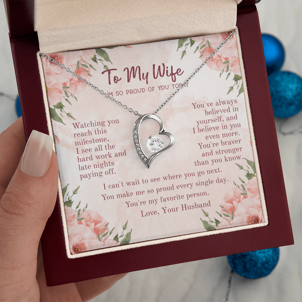 Cherished Forever Love Necklace – Heartfelt Gift for Wife with Message Card