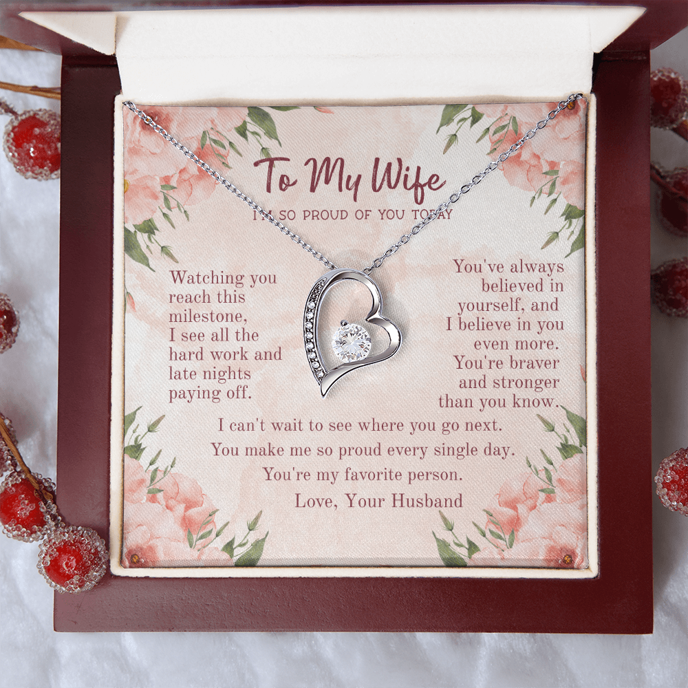 Cherished Forever Love Necklace – Heartfelt Gift for Wife with Message Card