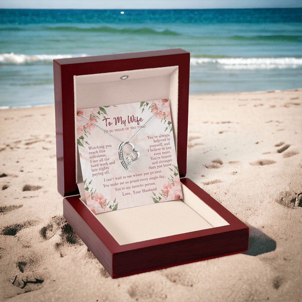 Cherished Forever Love Necklace – Heartfelt Gift for Wife with Message Card