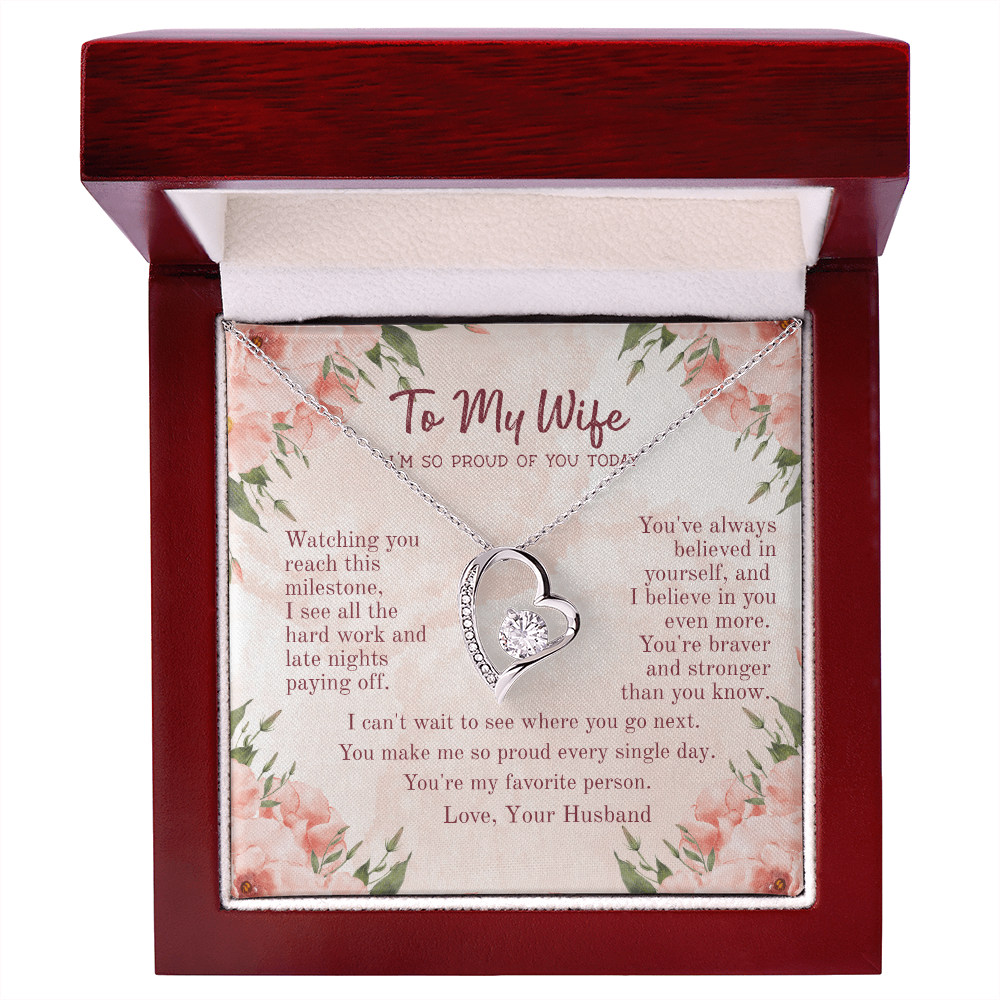 Cherished Forever Love Necklace – Heartfelt Gift for Wife with Message Card