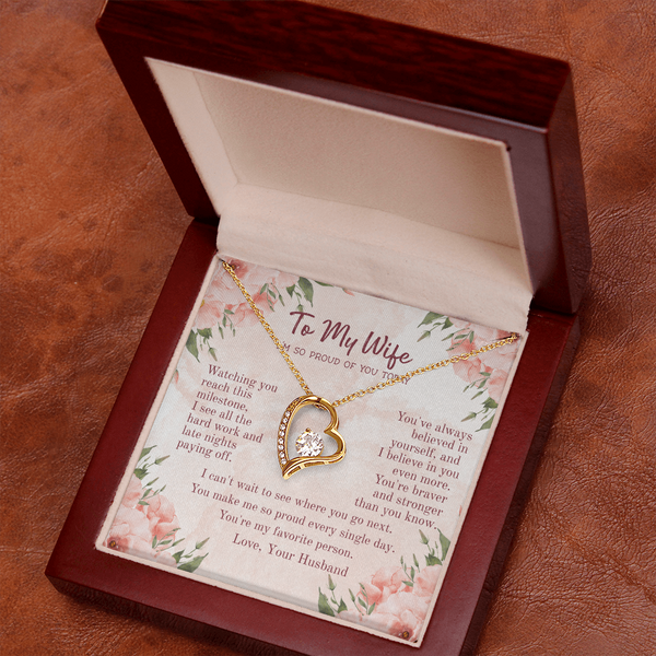Cherished Forever Love Necklace – Heartfelt Gift for Wife with Message Card