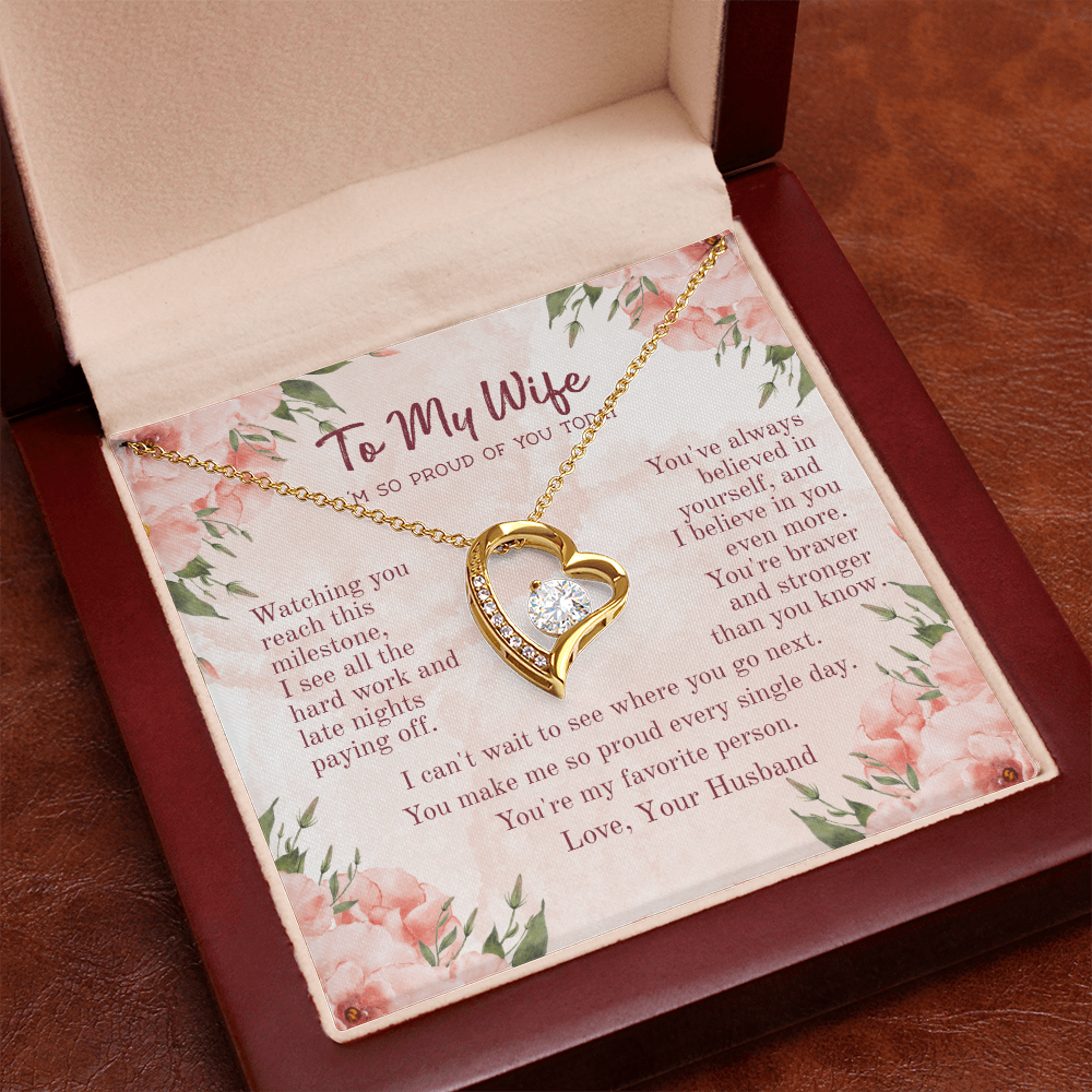 Cherished Forever Love Necklace – Heartfelt Gift for Wife with Message Card