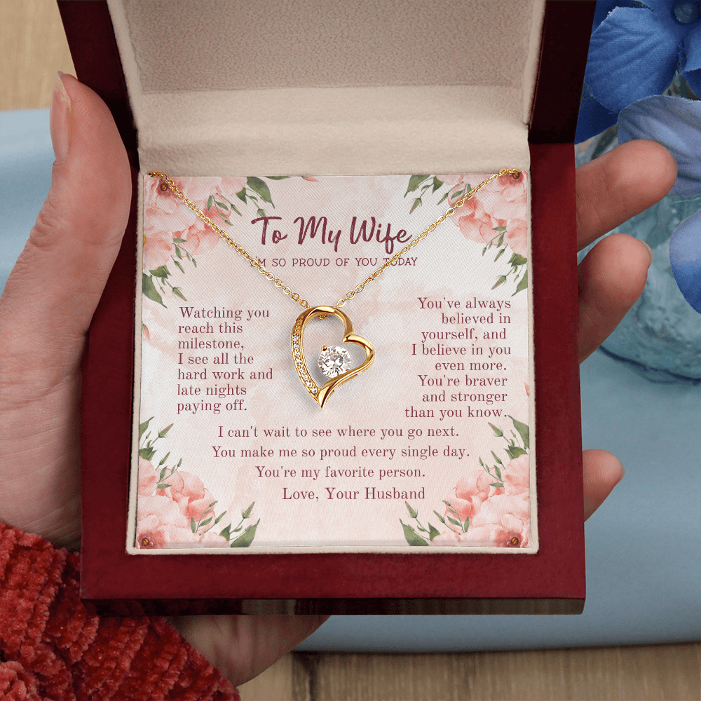 Cherished Forever Love Necklace – Heartfelt Gift for Wife with Message Card