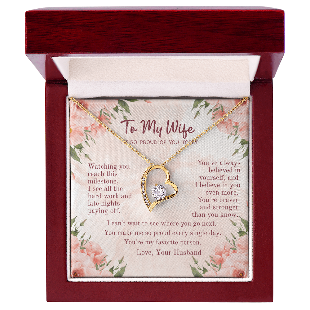 Cherished Forever Love Necklace – Heartfelt Gift for Wife with Message Card