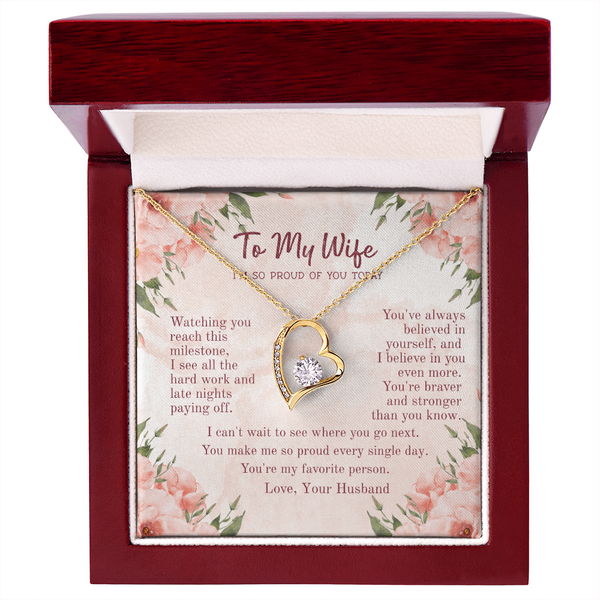 Cherished Forever Love Necklace – Heartfelt Gift for Wife with Message Card