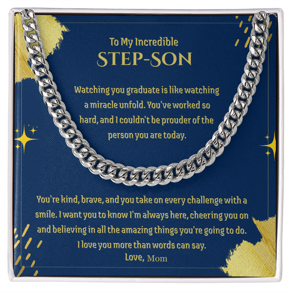 A Gift of Pride and Love – Cuban Link Necklace for Step-Son Graduation