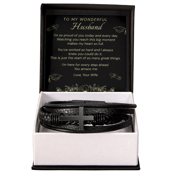 To My Wonderful Husband, I'm So Proud of You Today and Every Day – Personalized Graduation Bracelet for Husband