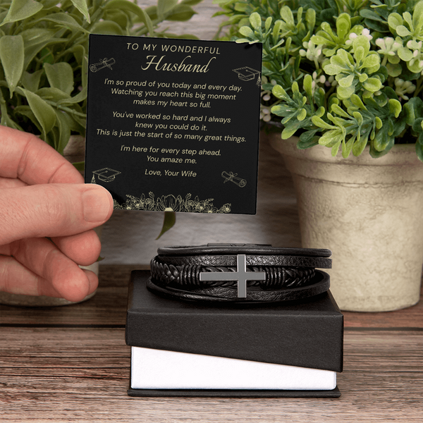 To My Wonderful Husband, I'm So Proud of You Today and Every Day – Personalized Graduation Bracelet for Husband
