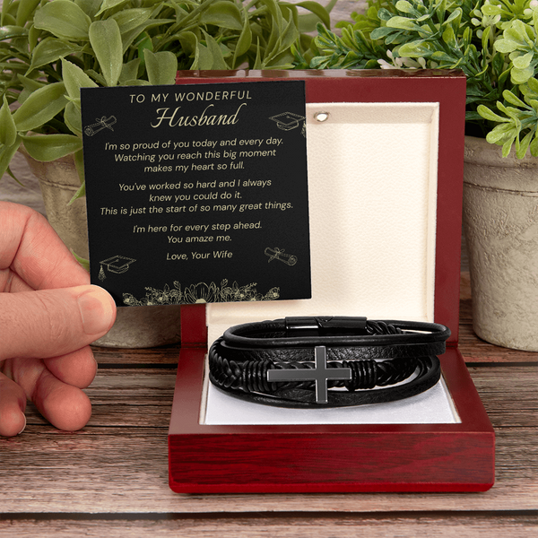 To My Wonderful Husband, I'm So Proud of You Today and Every Day – Personalized Graduation Bracelet for Husband
