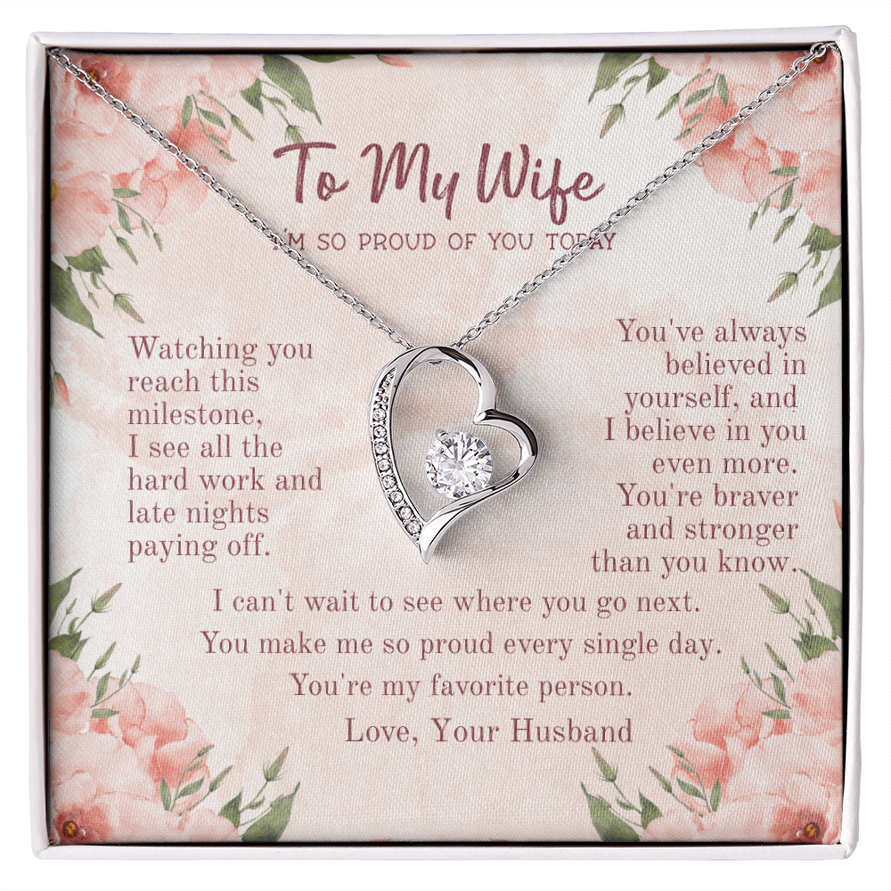 Cherished Forever Love Necklace – Heartfelt Gift for Wife with Message Card