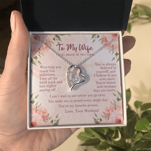 Cherished Forever Love Necklace – Heartfelt Gift for Wife with Message Card