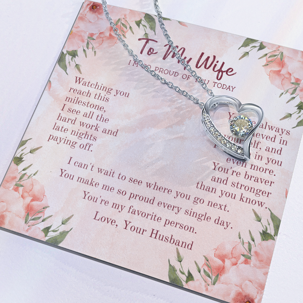 Cherished Forever Love Necklace – Heartfelt Gift for Wife with Message Card