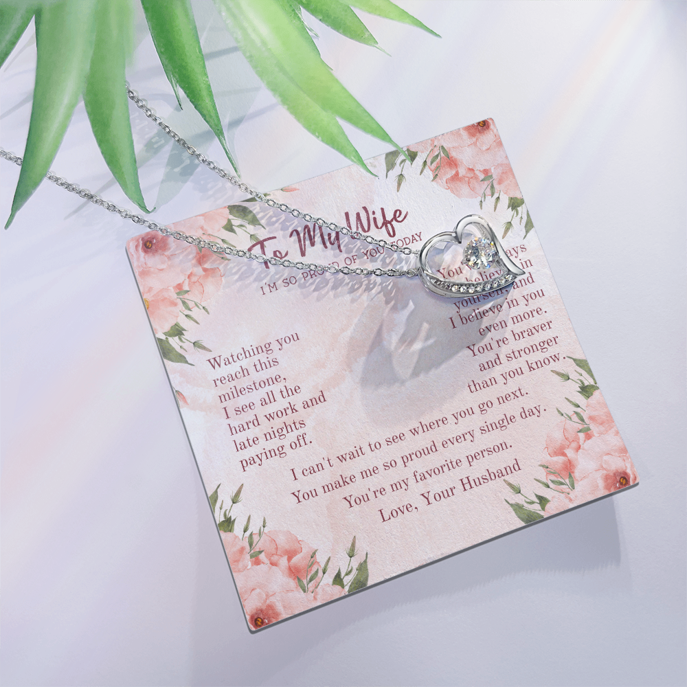 Cherished Forever Love Necklace – Heartfelt Gift for Wife with Message Card