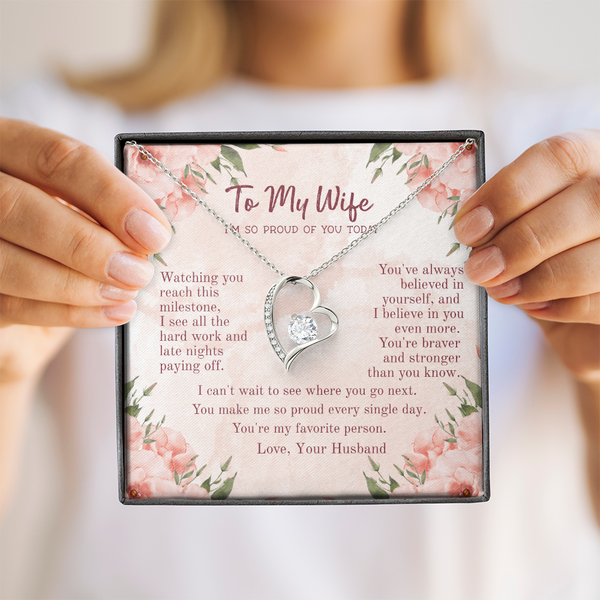Cherished Forever Love Necklace – Heartfelt Gift for Wife with Message Card