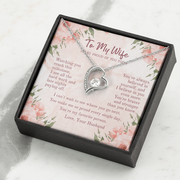 Cherished Forever Love Necklace – Heartfelt Gift for Wife with Message Card