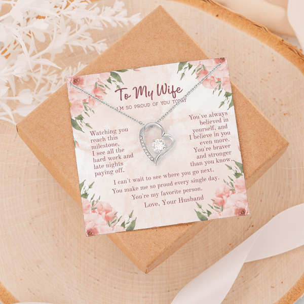 Cherished Forever Love Necklace – Heartfelt Gift for Wife with Message Card