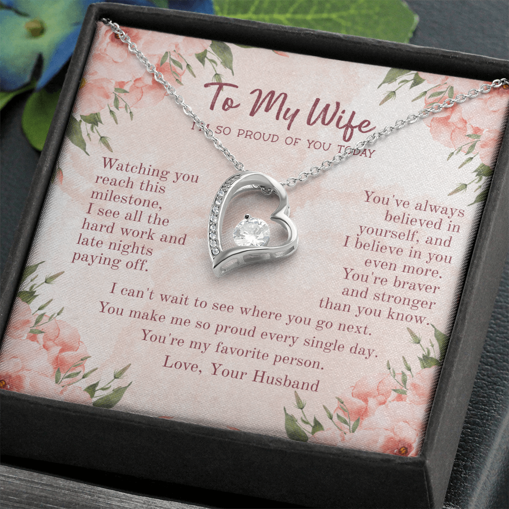 Cherished Forever Love Necklace – Heartfelt Gift for Wife with Message Card