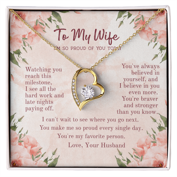 Cherished Forever Love Necklace – Heartfelt Gift for Wife with Message Card