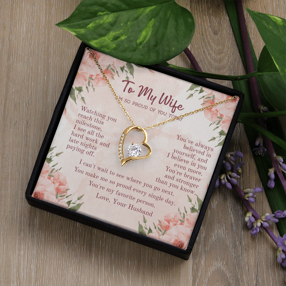 Cherished Forever Love Necklace – Heartfelt Gift for Wife with Message Card