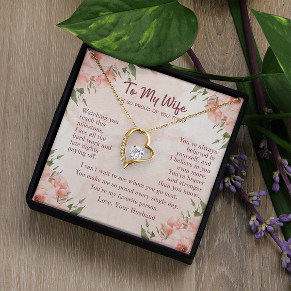 Cherished Forever Love Necklace – Heartfelt Gift for Wife with Message Card